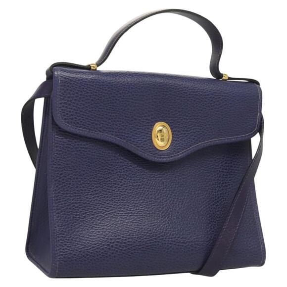DIOR Hand Bag Leather Gold Purple Gray - Picture 1 of 13